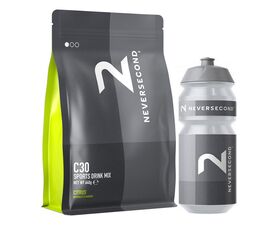 C30 Sports Drink Mix 640g + Water Bottle 500ml (Neversecond)