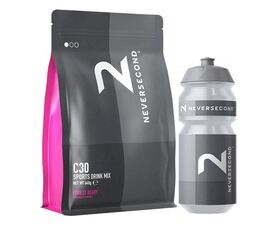 C30 Sports Drink Mix 640g + Water Bottle 500ml (Neversecond)