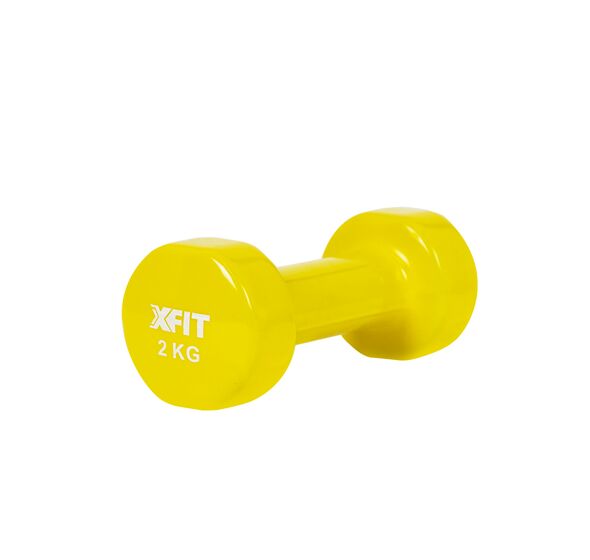 Vinyl Dumbbell 2 kg Yellow (28503) (X-FIT)