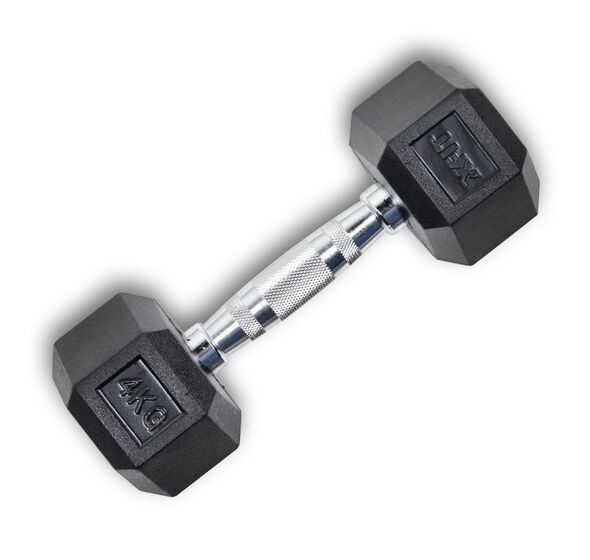 Hex Rubber Dumbbell 4kg (28205) (X-FIT)