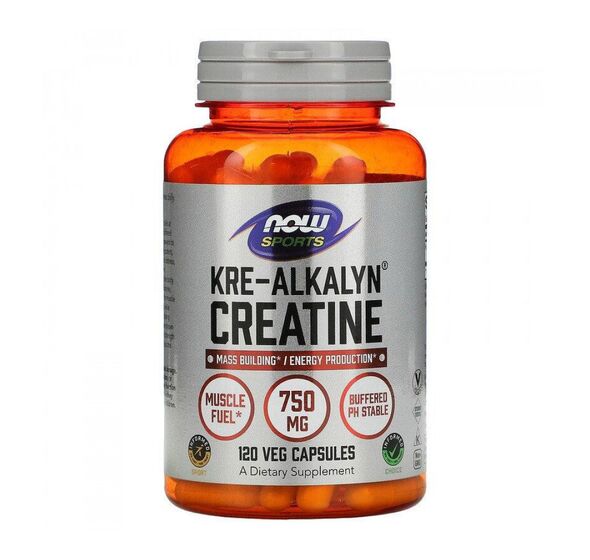 Kre-alkalyn Creatine 750mg 120 Veg caps (Now Foods)